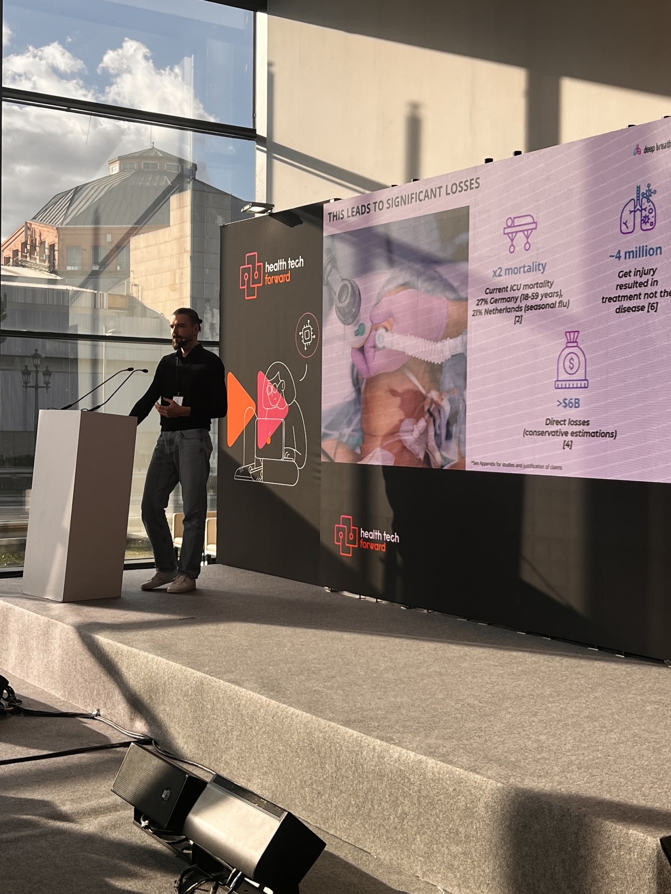 Deep Breath presenting the cost of ICU data gaps at Health Tech Forward