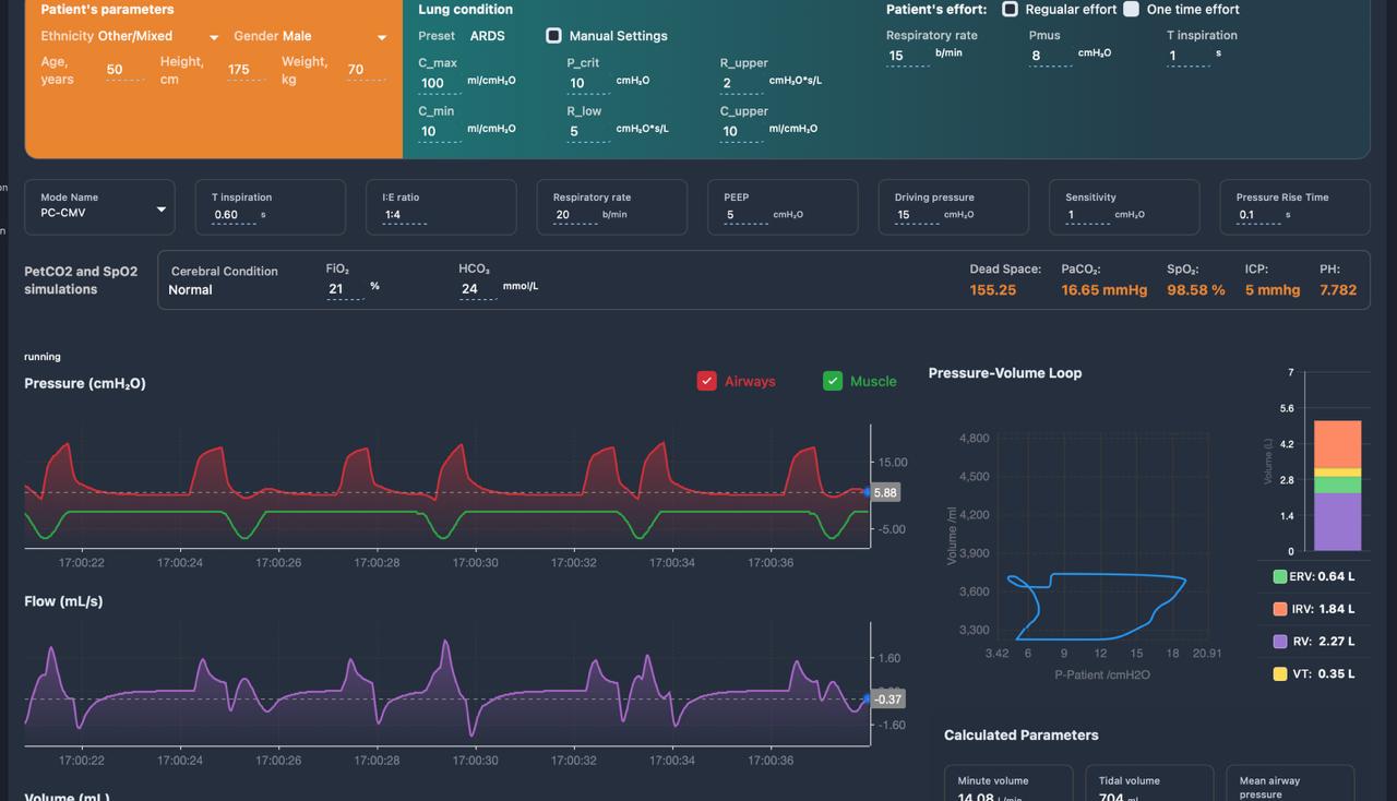 ICU Lung Ventilator Simulator for Real-World Training Online and Free
